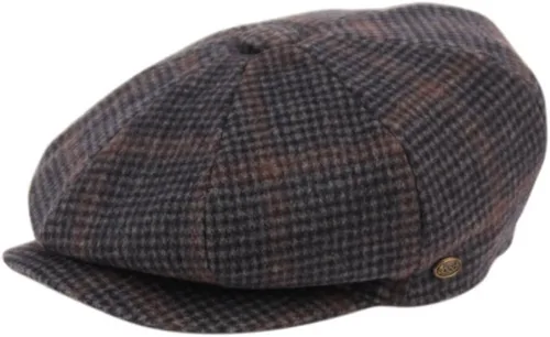 Vista 16 de Sombrero clásico de 8 paneles de mezcla de lana Newsboy Snap Brim Collection para hombre