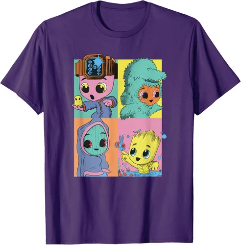 Vista 21 de Marvel I Am Groot Pop Art Costumes Box Up Camiseta, Negro