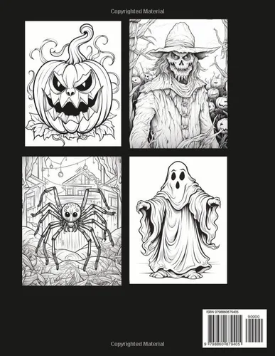 Vista 2 de HALLOWEEN COLORING BOOK for ADULTS For Adults with Spooky Characters, Relaxing Fall Designs, Beautiful Pumpkin fields, Zombies & Adorable Cats