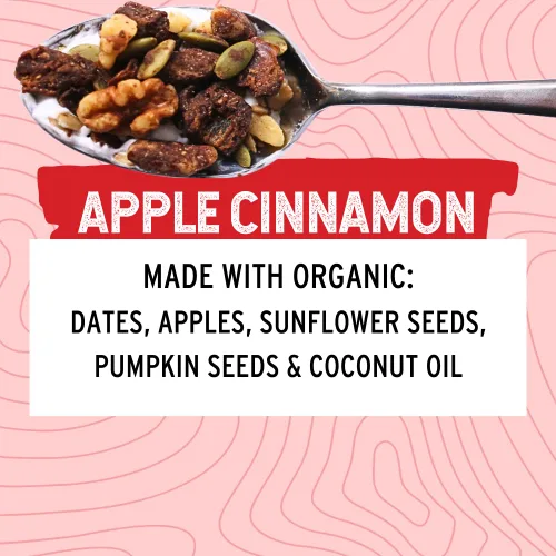 Vista 4 de Wildway Granola Keto con ingredientes orgánicos, manzana y canela, cereales sin granos, sin gluten, vegana, baja en carbohidratos y sin azúcar
