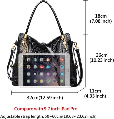 Vista 2 de FOXER Bolso de mano de cuero genuino para mujer, bolso de hombro con asa superior