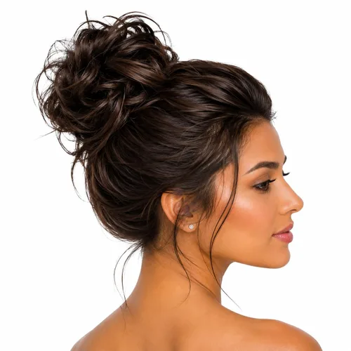 Vista 12 de PRETTYSHOP Pieza para el cabello de goma Voluminoso rizado y desordenado moño, 1