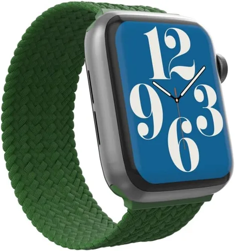 Vista 9 de ZAGG Gear4 - Correa elástica trenzada Solo Loop - SM - Verde bosque - Compatible con Apple Watch de 1.496 pulgadas, 1.575 pulgadas, 1.614 pulgadas