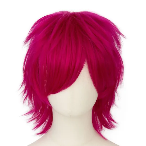 Vista 13 de Modernfairy Dark Orange Wig Short Anime Halloween Wigs for Men Women