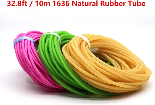 Vista 3 de 32.8ft 1636 Tubo de goma de látex natural 0.142 in OD 0.063 in ID Tubo elástico para tirachinas Catapulta Caza al aire libre Ejercicio