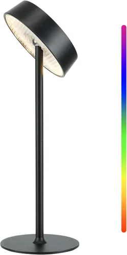 Vista 15 de Lámpara inalámbrica, lámpara de mesa recargable, funciona con pilas, control táctil regulable RGB, 3 temperaturas de color, función de memoria LED