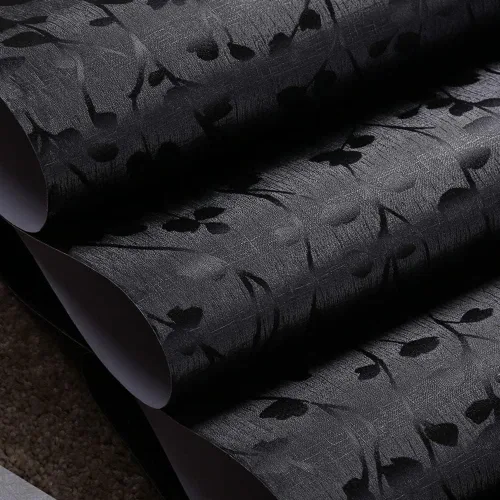 Vista 3 de TAOGIFT Papel adhesivo de vinilo para despegar y pegar, papel de contacto de rama negra, papel tapiz decorativo extraíble para gabinetes