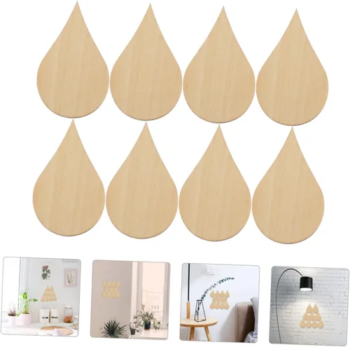 Vista 5 de EXCEART Adorno de gota de agua de 1.969 in, piezas de madera para manualidades, 20 piezas para decoración de bricolaje, accesorios de fotos