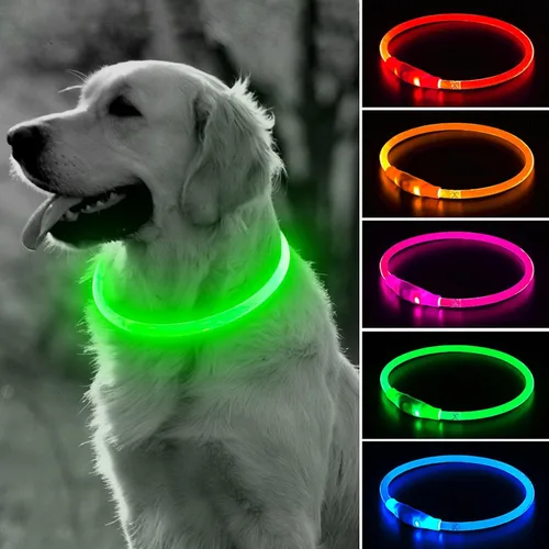 Vista 13 de BSEEN Collar de Perro Iluminado – Collar de Perro LED Visible a 360° Impermeable Recargable – Collar Brillante de TPU Cortable para Mascotas