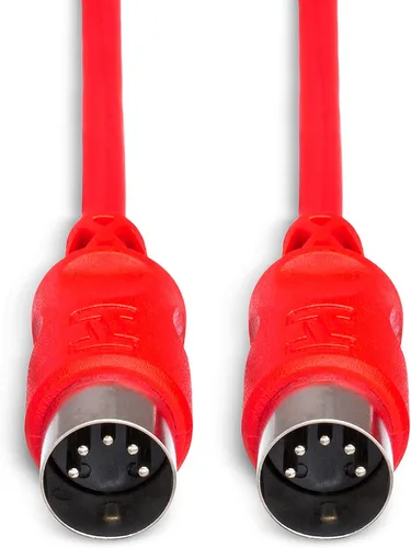 Vista 4 de Hosa MID-310RD Cable MIDI DIN de 5 pines a DIN rojo de 5 pines, 10 pies