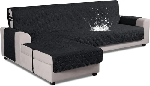 Vista 23 de VANSOFY Fundas de Sofá Seccional Mejoradas 100% Impermeables en Forma de L Funda Reversible para Chaise Lounge Funda Protectora de Sofá Seccional