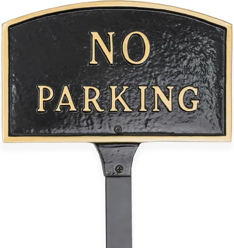 Vista 10 de Montague Metal Products SP-8sm-BG Placa de declaración de arco sin estacionamiento, pequeña, negra y dorada Negro/Oro