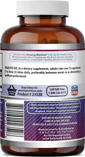 Vista 4 de Amazing Formulas - Suplemento de aminoácidos L-tirosina 500 mg por porción 180 cápsulas Sin OMG Sin gluten Fabricado en Estados Unidos
