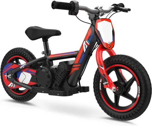 Vista 7 de Bicicleta eléctrica ligera AIII para niños, motocicleta eléctrica de 170/340W hasta 10/12MPH, batería desmontable de 24V, frenos duales operados a