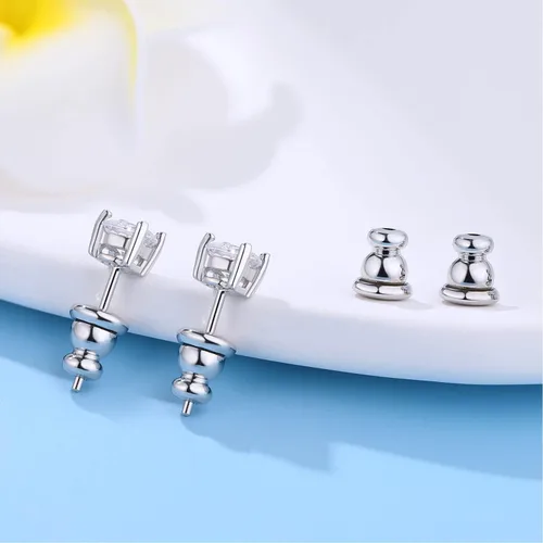 Vista 2 de Respaldos de Aretes para Pendientes, Respaldos de Aretes Tipo Bala de Oro 18K Repuestos para Pendientes/Orejas Caídas, Cierres de Seguridad