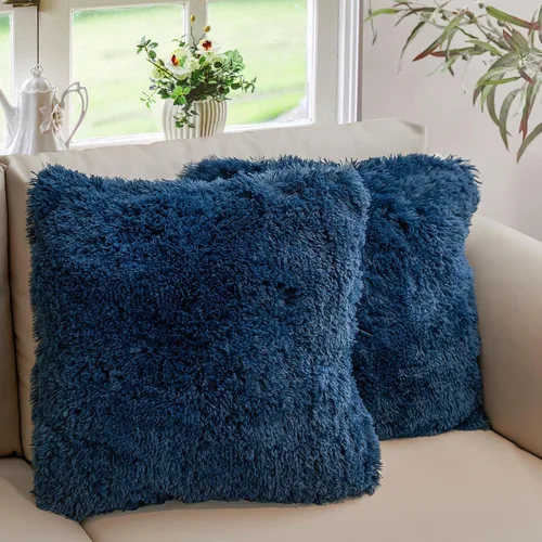 Vista 15 de Cheer Collection Almohadas Decorativas para Sofá y Cama, Almohadas Decorativas Suaves de Pelo Largo con Rellenos Incluidos, Acogedoras Almohadas
