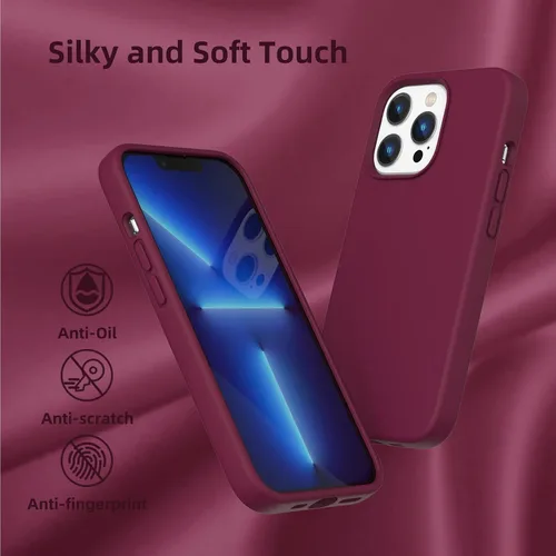 Vista 87 de Funda de silicona líquida compatible con iPhone 12 Pro Max 6.7 pulgadas, funda de gel de protección completa con forro de microfibra, funda