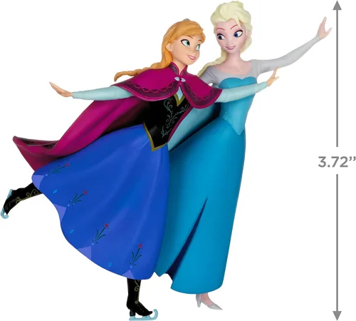 Vista 5 de Hallmark Keepsake Disney - Adorno navideño de princesa 2023, 10 aniversario de Frozen Two Sisters, One Heart