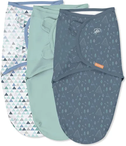 Vista 2 de SwaddleMe Ingenuity - Manta original para envolver de 3 a 6 meses, paquete de 3 unidades (Mountaineer) y por Ingenuity Original Swaddle - Talla S/M