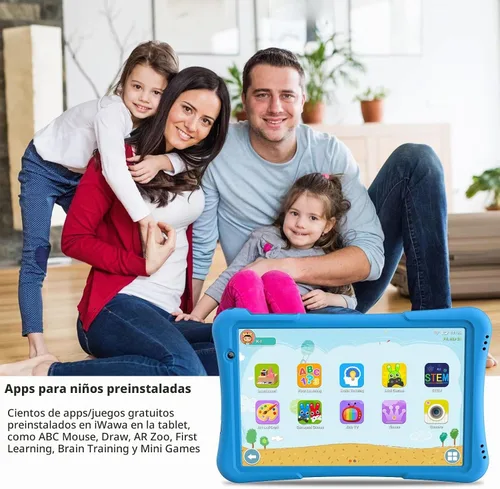 Vista 4 de PRITOM Tableta para niños de 10 pulgadas Android 14, 32GB, Quad-Core, 6000mAh, pantalla IPS HD grande, WiFi 6, cámara dual, Bluetooth, Tableta