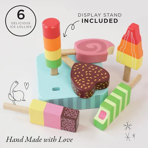 Vista 3 de Le Toy Van Honeybake Collection - Juego de paletas de hielo, juguetes de madera de primera calidad para niños a partir de 3 años (TV284)