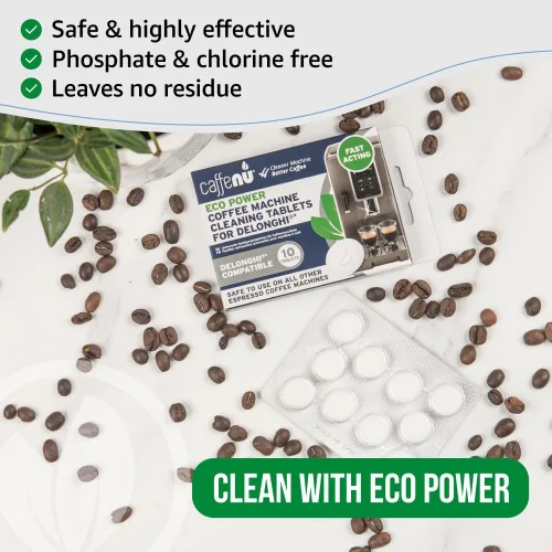 Vista 4 de Caffenu Tabletas de limpieza compatibles con máquinas de café Delonghi, 10 unidades, 0.05 onzas cada una
