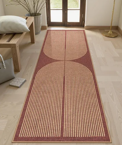 Vista 102 de Lahome Tapetes geométricos para puerta de interior para entrada, alfombra antideslizante lavable de 2 x 3 negro / neutro