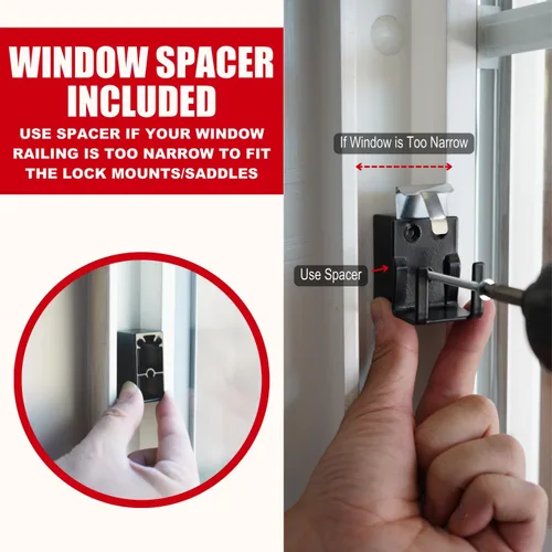 Vista 7 de SecurityMan Barra de seguridad para ventana, fácil de instalar para ventanas horizontales/verticales, barra de bloqueo de ventana ajustable