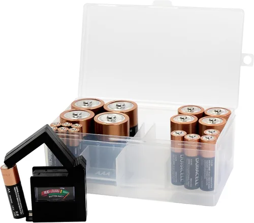 Vista 8 de Dial Industries - Funda organizadora de almacenamiento de batería, capacidad para 8D Keeps loose batteries sorted and easy to find, Compact