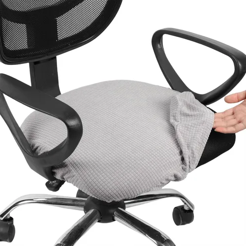 Vista 19 de Melaluxe - Funda elástica de jacquard para silla de oficina, funda extraíble y lavable para silla de escritorio, cubierta giratoria para asiento