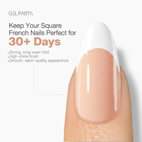 Vista 5 de GELPARTY - Puntas de uñas francesas X-Nude Short Almond, 150 unidades, 15 Desnudo