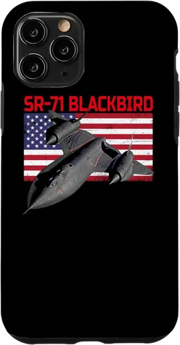 Vista 29 de SR-71 Blackbird in Action and Patriotic American Flag. Case for iPhone 17