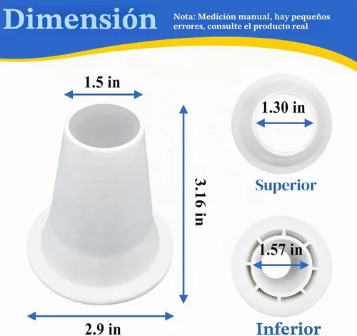 Vista 2 de GW9000 GW9015 Reductor de cono, pieza de repuesto automática de limpiador de piscinas y spa, color blanco 1 Paquete