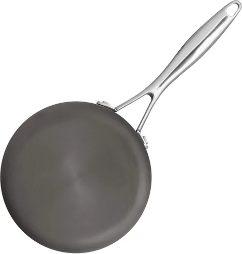 Vista 2 de Amazon Basics Mini cacerola con tapa, 1.9 cuartos, aluminio antiadherente anodizado duro, gris