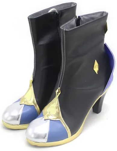 Vista 2 de Juego Genshin Impact Yelan Zapatos de cosplay Yelan Zapatos de mujer Zapatos de tacón alto Cosplay Zapatos
