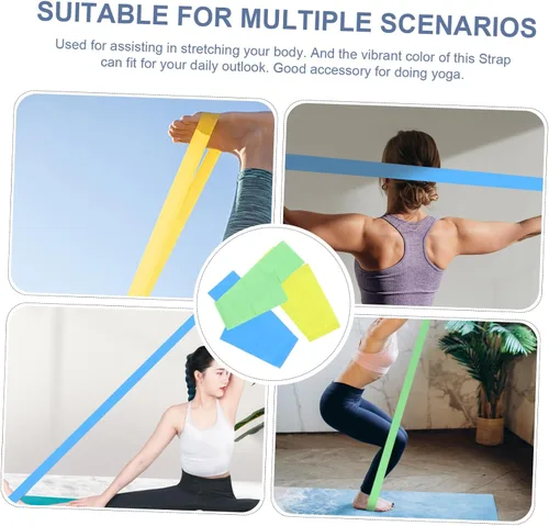 Vista 3 de 3 bandas de resistencia para yoga y entrenamiento de fuerza, bandas elásticas con alta elasticidad y resistencia para brazos, espalda, piernas