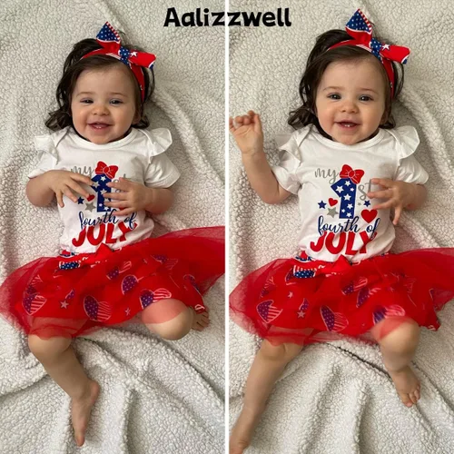 Vista 2 de Aalizzwell Traje de falda navideña para bebés recién nacidos american
