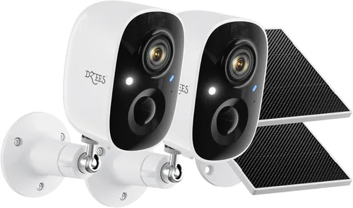 Vista 10 de Dzees Cámara de seguridad inalámbrica para exteriores - Actualización 2K 3MP batería WiFi cámara exterior inalámbrica, foco, sirena, detección
