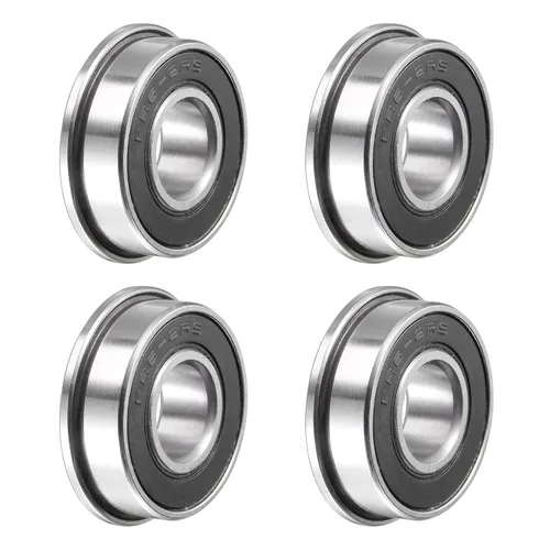 Vista 12 de uxcell FR8-2RS Rodamiento de bolas con brida de 1/2 x 1-1/8 x 5/16 pulgadas de doble sellado de acero cromado, 4pcs