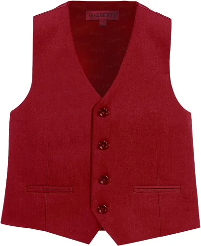Vista 8 de Gioberti Chaleco de traje formal para niño de 4 botones Beige