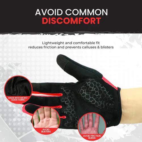 Vista 4 de Guantes de bicicleta para hombres y mujeres con almohadilla antideslizante que absorbe los golpes, guantes de ciclismo ligeros para dedos completos