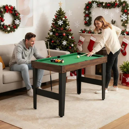 Vista 3 de Giantex 10-in-1 Multi Game Table, Combo Game Table Set w/Hockey, Foosball Pool Ping-Pong Chess Cards Checkers Bowling, Shuffleboard, Backgammon