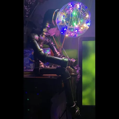 Vista 7 de Lámpara de mesa Steampunk, lámpara de escritorio retro industrial de bronce con 2 bombillas Edison regalo creativo