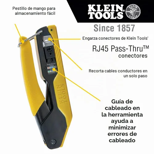 Vista 3 de Klein Tools 80085 VDV Kit de prueba de cables LAN y alambre para enchufes de datos modulares Klein Pass-THU RJ45, 6 piezas