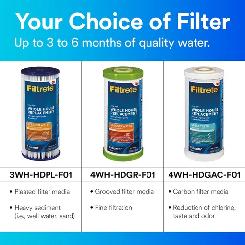 Vista 5 de Filtrete Filtro de agua para toda la casa de carbón activado granulado de gran capacidad 4WH-HDGAC-F01. para uso con sistema 3WH-HD-S01
