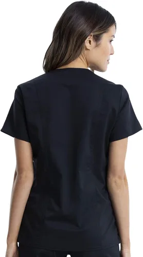 Vista 3 de Cherokee WW Revolution Mock Wrap - Camiseta de maternidad elástica en 2 direcciones Negro
