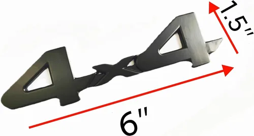 Vista 4 de 2 emblemas de 4 x 4 x 4 para placa de identificación 3D, apto para 1500 2500 3500 (negro)