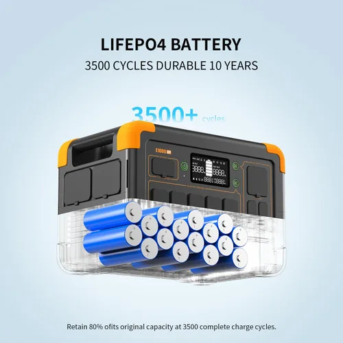 Vista 8 de pecron Estación de energía portátil E1000LFP, batería de reserva LiFePO4 de 1024 Wh/1800 W, generador solar expandible a 4096 Wh, estación