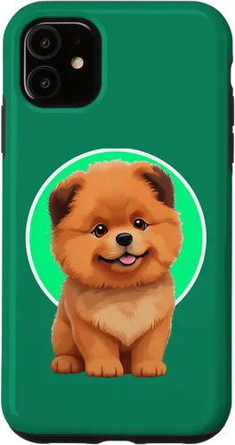Vista 5 de iPhone 15 Lindo Happy Chow Puppy Dog Cartoon Dog to Fall in Love Case