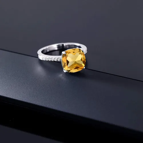 Vista 66 de Gem Stone King Anillo de compromiso de plata de ley 925 con piedra preciosa de corte cojín de 0.39 pulgadas Anillo de compromiso de aniversario